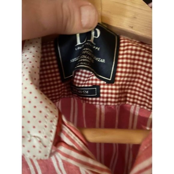 Louis Philippe Shirt Men’s 40CM Button Front Shirt LS Men's M Red Plaid Tailore - Picture 5 of 9